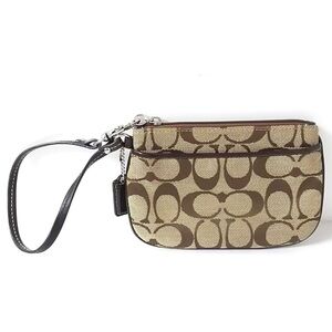 COACH Signature Collection Wristlet Clutch Universal Case Leather Jacquard NWOT
